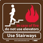 In Case Of Fire Do Not Use Elevators Sign (SV60)