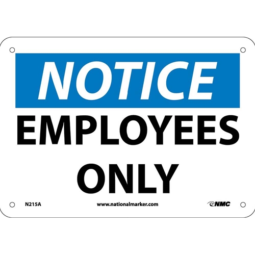 Notice Employees Only Sign (N215A)