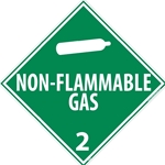 Non-Flammable Gas 2 Dot Placard Sign (DL6P)