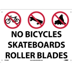 No Bicycles Skateboards Roller Blades Sign (M106AC)