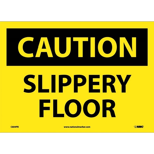 Caution Slippery Floor When Wet Sign (C604PB)
