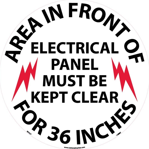 Area In Front Of Electrical Panel Walk On Floor Sign (WFS27)