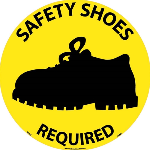 Click here to view larger image Safety Shoes Required Walk On Floor Sign (WFS32)