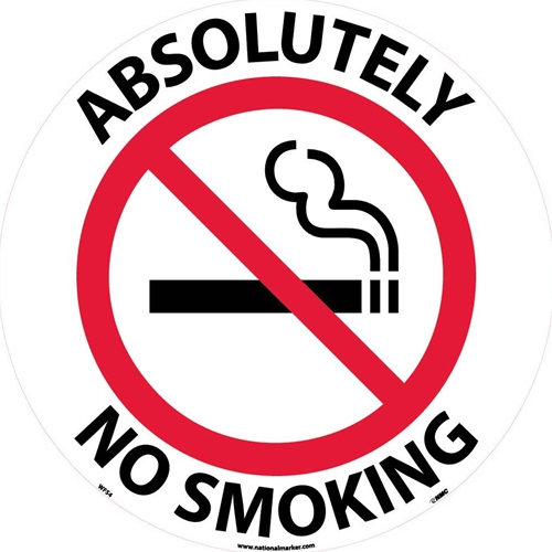 Absolutely No Smoking Walk On Floor Sign (WFS4)