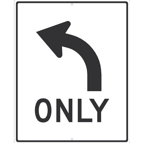 Left Turn Only Arrow Sign (TM521K)