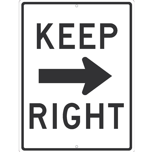 Keep Right With Arrow Sign (TM530J)