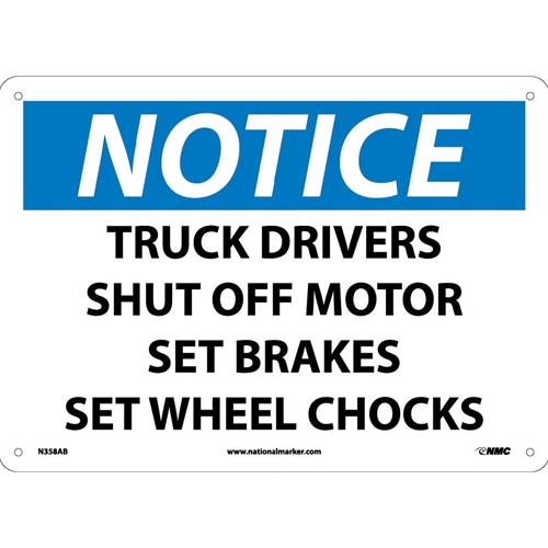 Click here to view larger image Notice Truck Driver Safety Instructions Sign (N358AB)