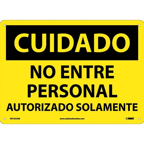 Caution Do Not Enter Sign - Spanish (SPC452AB)