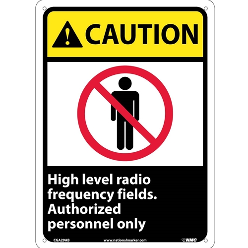 Caution High Level Radio Frequency Fields Sign (CGA29AB)