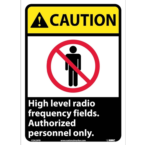Caution High Level Radio Frequency Fields Sign (CGA29PB)