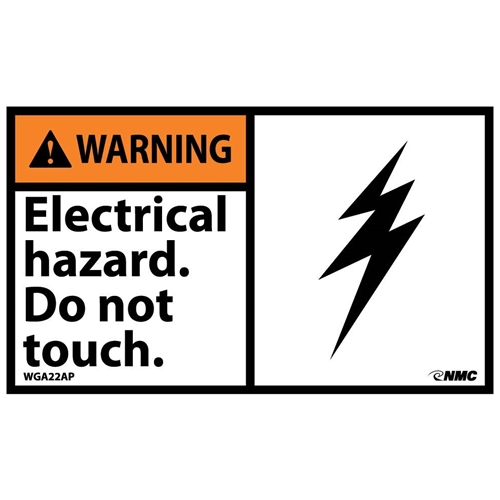 Warning Electrical Hazard Do Not Touch Label (WGA22AP)