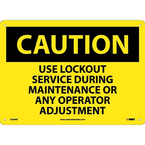 Caution Use Lockout Service Sign (C629AB)