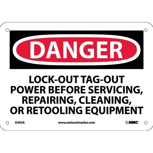 Click here to view larger image Danger Lock-Out Tag-Out Power Before Use Sign (D303A)