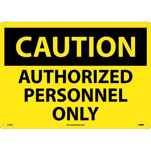 Large Format Caution Authorized Personnel Only Sign (C416RC)