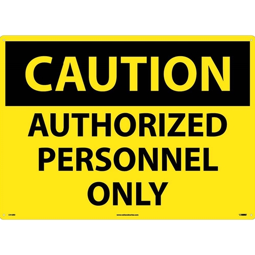 Large Format Caution Authorized Personnel Only Sign (C416RD)