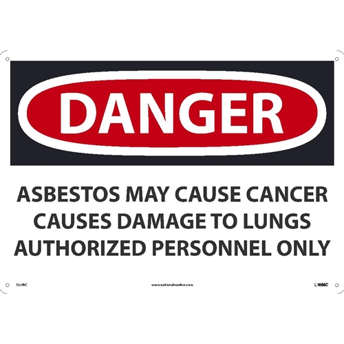 Click here to view larger image Large Format Danger Asbestos May Cause Cancer Sign (D22RC)