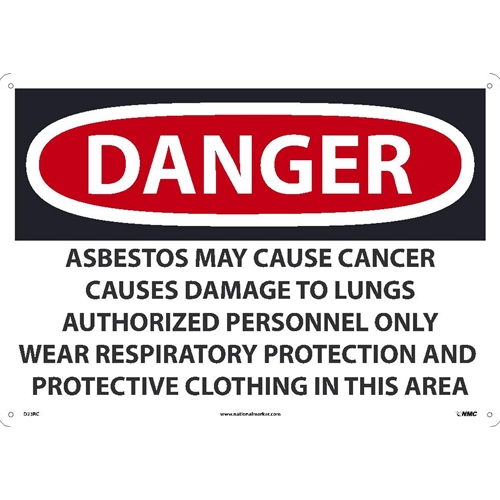 Click here to view larger image Large Format Danger Asbestos May Cause Cancer Sign (D23RC)