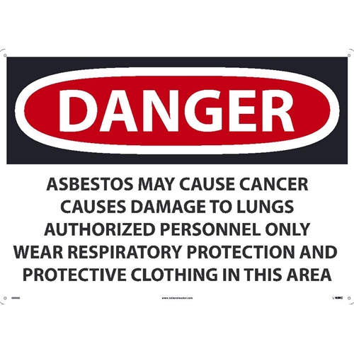 Click here to view larger image Large Format Danger Asbestos May Cause Cancer Sign (D23RD)