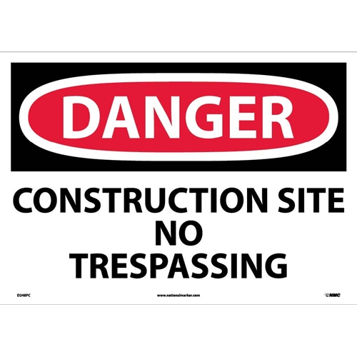 Large Format Danger Construction Site No Trespassing Sign (D248PC)