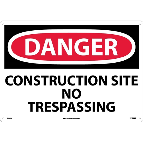 Click here to view larger image Large Format Danger Construction Site No Trespassing Sign (D248RC)