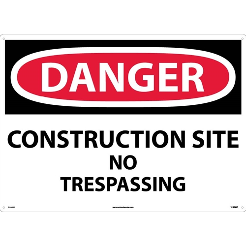 Click here to view larger image Large Format Danger Construction Site No Trespassing Sign (D248RD)