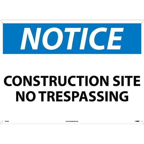 Large Format Notice Construction Site No Trespassing Sign (N162AD)