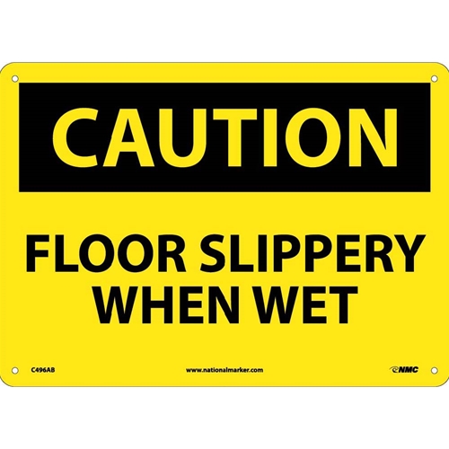 Caution Floor Slippery When Wet Sign (C496AB)