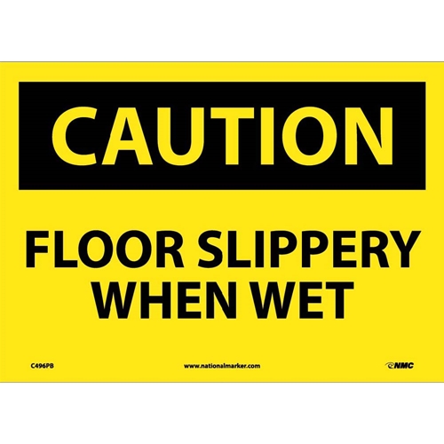 Caution Floor Slippery When Wet Sign (C496PB)