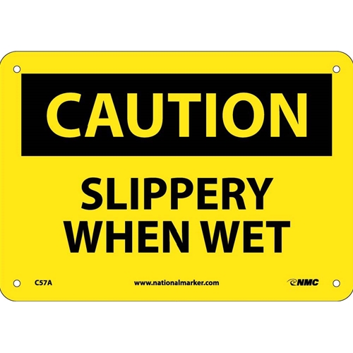 Click here to view larger image Caution Slippery When Wet Sign (C57A)