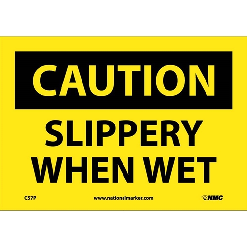 Click here to view larger image Caution Slippery When Wet Sign (C57P)
