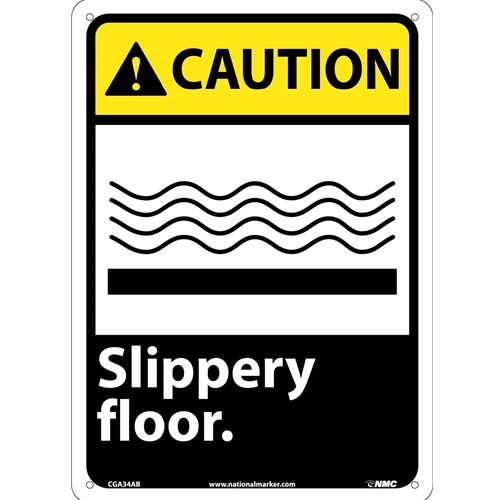 Caution Slippery Floor Sign (CGA34AB)