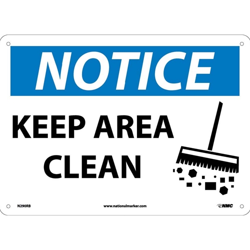 Click here to view larger image Notice Keep Area Clean Sign (N290RB)
