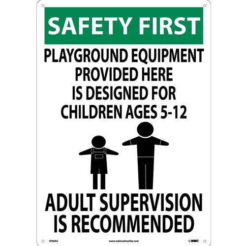 Click here to view larger image Safety First Adult Supervision Sign (SF60AC)
