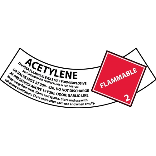 Acetylene Gas Cylinder Shoulder Label (CY101AP)