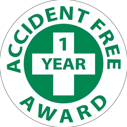 Accident Free 1 Year Award Hard Hat Emblem (HH31)