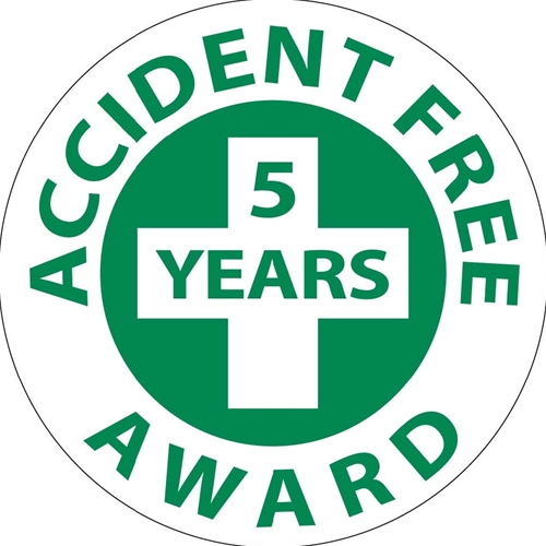 Accident Free 5 Years Award Hard Hat Emblem (HH32)