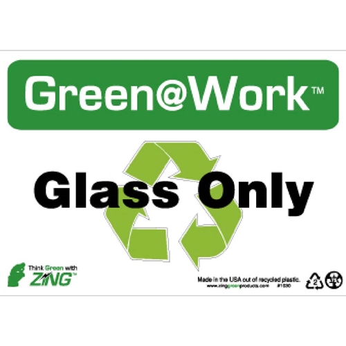 Green Work Glass Only Sign (GW1030)
