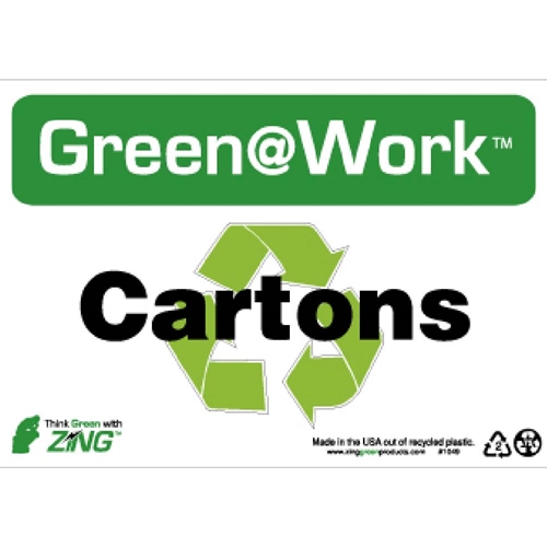 Green Work Cartons Sign (GW1049)