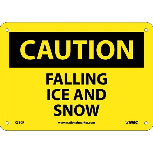 Caution Falling Ice And Snow Sign (C380R)