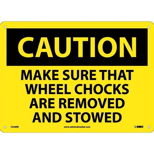 Caution Wheel Chocks Sign (C556RB)
