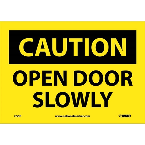 Click here to view larger image Caution Open Door Slowly Sign (C55P)