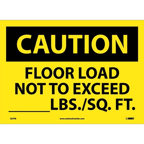 Caution Floor Load Capacity Sign (C87PB)