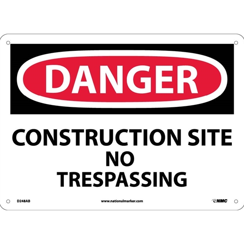 Click here to view larger image Danger Construction Site No Trespassing Sing (D248AB)