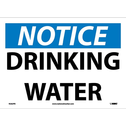 Click here to view larger image Notice Drinking Water Sign (N262PB)