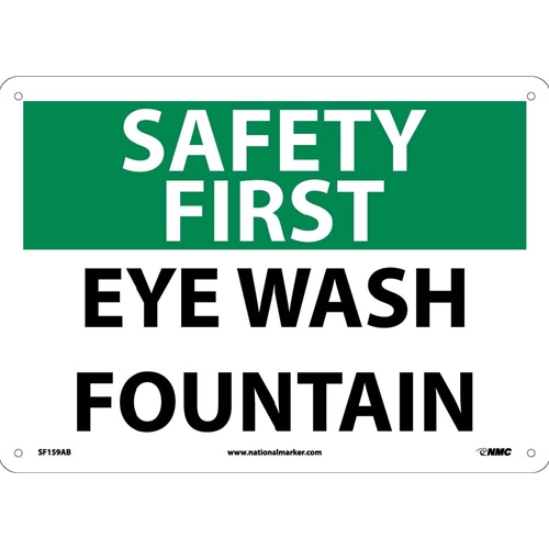 Click here to view larger image Safety First Eye Wash Fountain Sign (SF159AB)