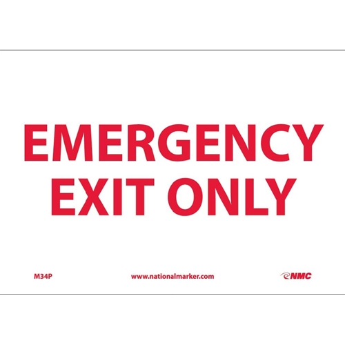 Emergency Exit Only Sign (M34P)