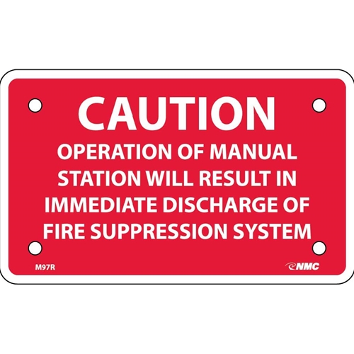 Caution Fire Suppression System Sign (M97R)