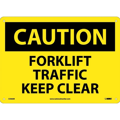 Caution Forklift Traffic Keep Clear Sign (C356AB)