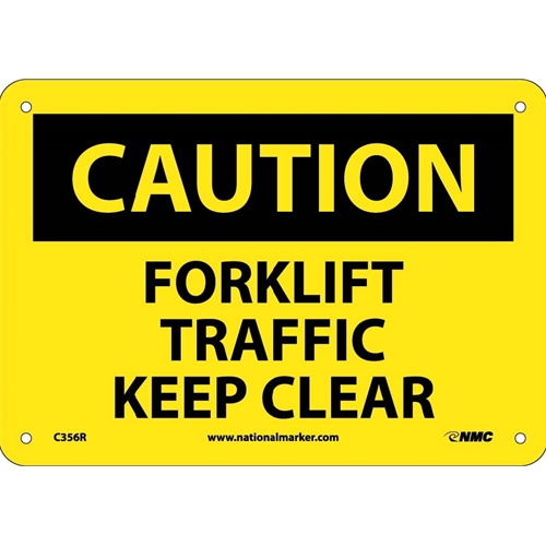 Click here to view larger image Caution Forklift Traffic Keep Clear Sign (C356R)