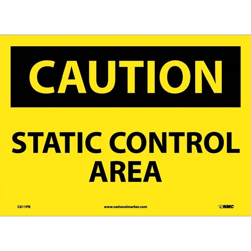 Click here to view larger image Caution Static Control Area Sign (C611PB)